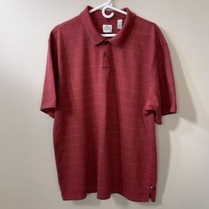 Geoffrey Beene Short Sleeve Golf Shirt Rust, Red, Sz XXL